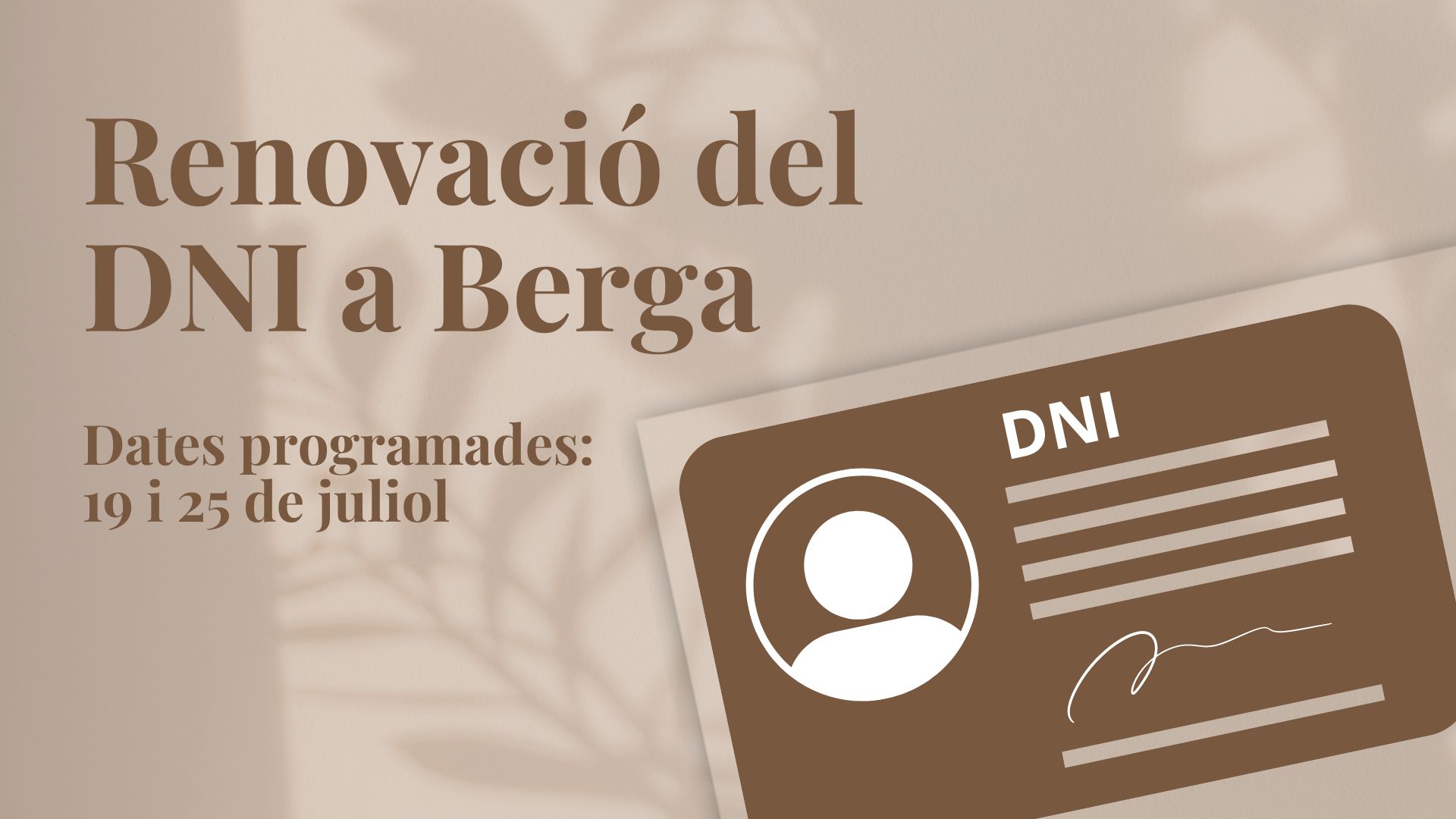 Berga recuperarà el servei d'expedició i renovació del DNI a partir del mes de juliol de forma periòdica