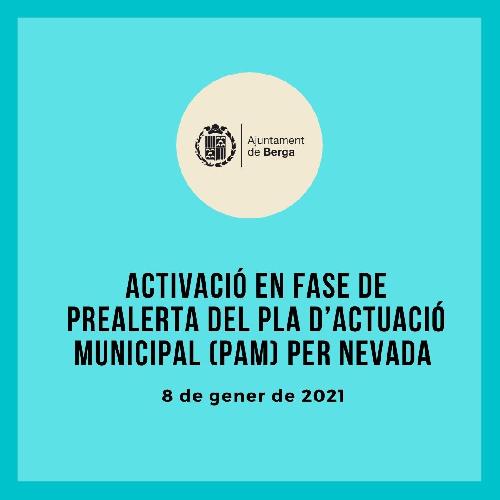 Berga activa en fase de prealerta el Pla d'Actuació Municipal davant la possibilitat de nevada el dissabte, 9 de gener