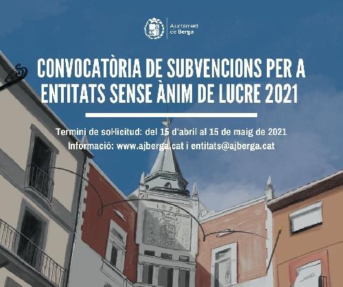 L'Ajuntament de Berga destina 60.000 euros a subvencionar projectes d'entitats locals sense ànim de lucre durant el 2021