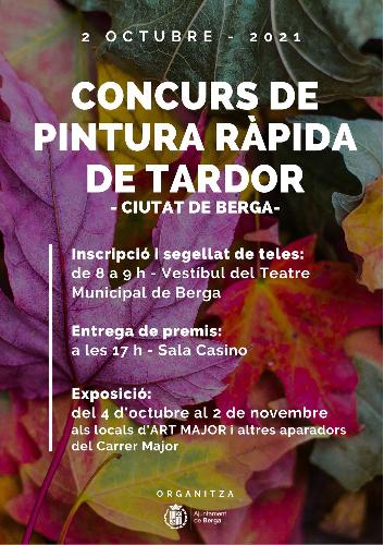 Les arts plàstiques tornaran al carrer el 2 d'octubre amb una nova edició del Concurs de Pintura Ràpida de Tardor de Berga