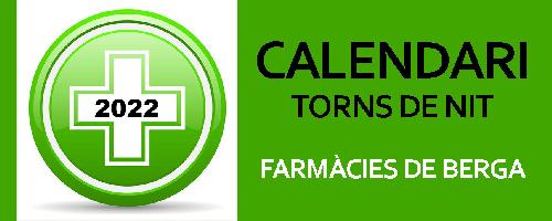 Calendari de les farmàcies de guàrdia de Berga de 2022