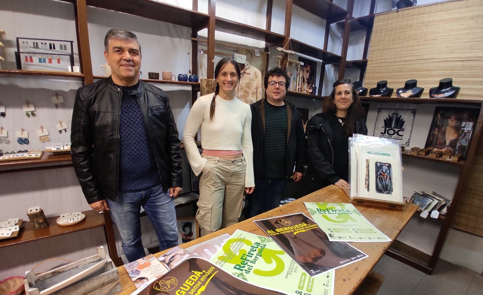 Jesús Calderer, Maria Gimena, Guillem Canal i Júlia Ortega durant la presentació de les activitats de la Setmana Europea de la Prevenció de Residus