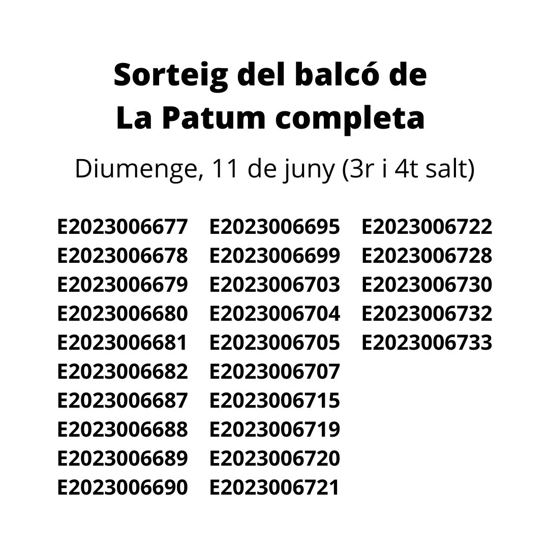 Resultat del sorteig d'accés al balcó consistorial de La Patum completa de diumenge (3r i 4t salt)