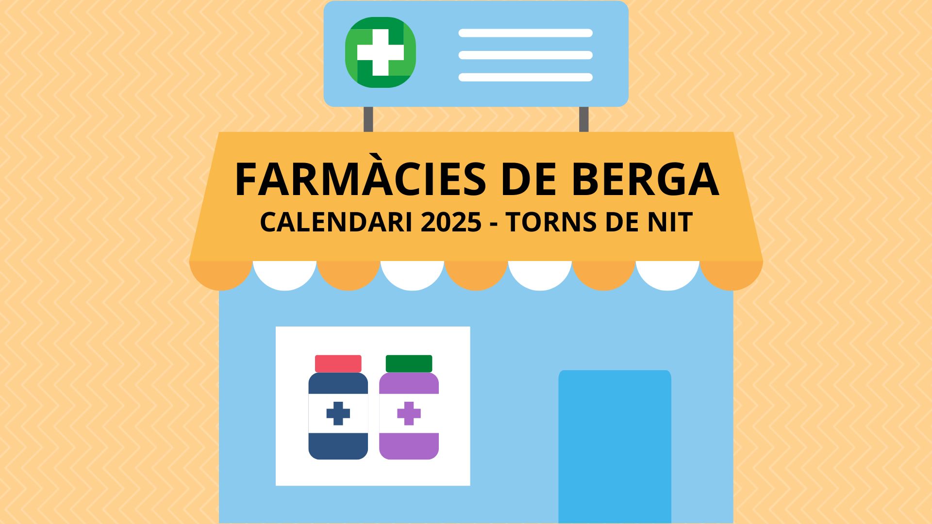 Calendari de les farmàcies de guàrdia de Berga de 2025